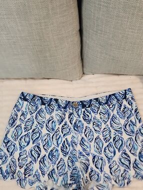 Lilly Pulitzer Blue Leaf-Print Bermuda Shorts